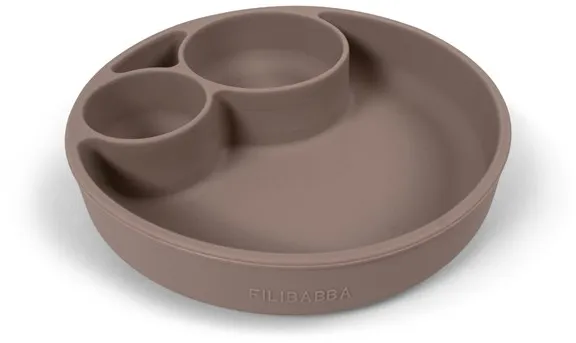 Filibabba Silicone divided plate - Warm Grey