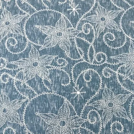 Denim Stoff 145cm 50 Blume - 50cm