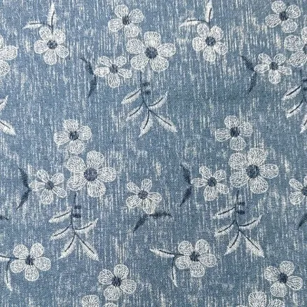 Denim Stoff 145cm 60 Blumen - 50cm