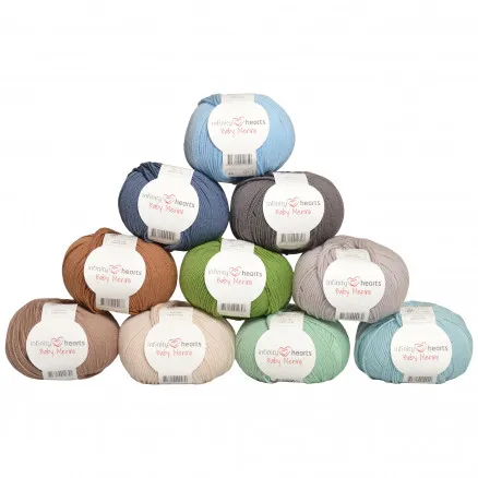 Infinity Hearts Baby Merino Garnpakke 03 Naturens farver - 10 stk - Infinity Hearts Baby Merino Garnpakke 03 Naturens farver