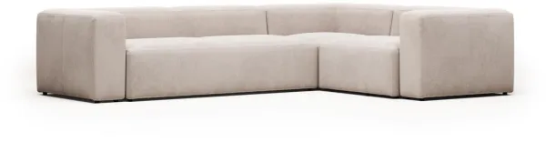 Blok, Ecksofa, beige, H69x320x230 cm, Stoff
