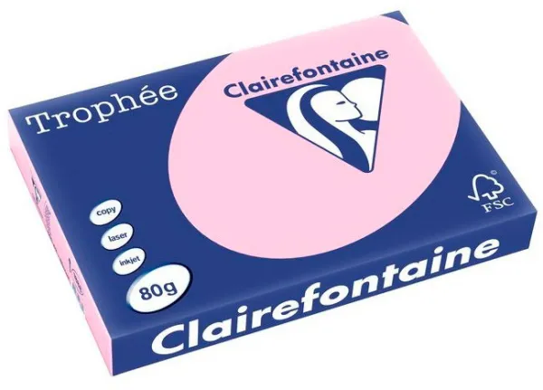 Q-connect Trophee Kopierpapier A3 80g pastellrosa 500 Blatt