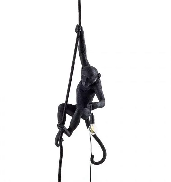 Seletti Monkey With Rope Pendelleuchte Schwarz Für Außenbereich