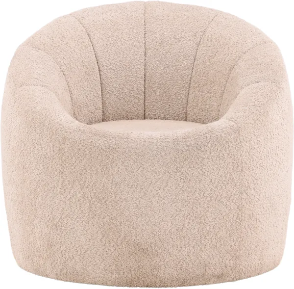 VENTURE DESIGN Warren Loungesessel - beiger Bouclé-Stoff
