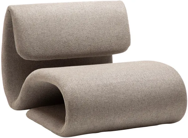 DAN-FORM Dubna Loungesessel - brauner Bouclé-Stoff