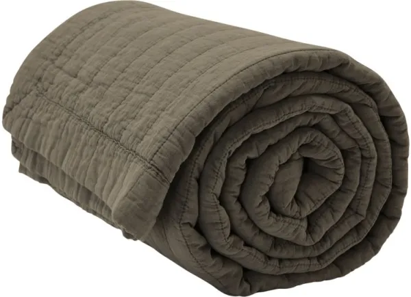 Magnhild, gesteppte Bettdecke aus Baumwolle, beige, 160x280 cm